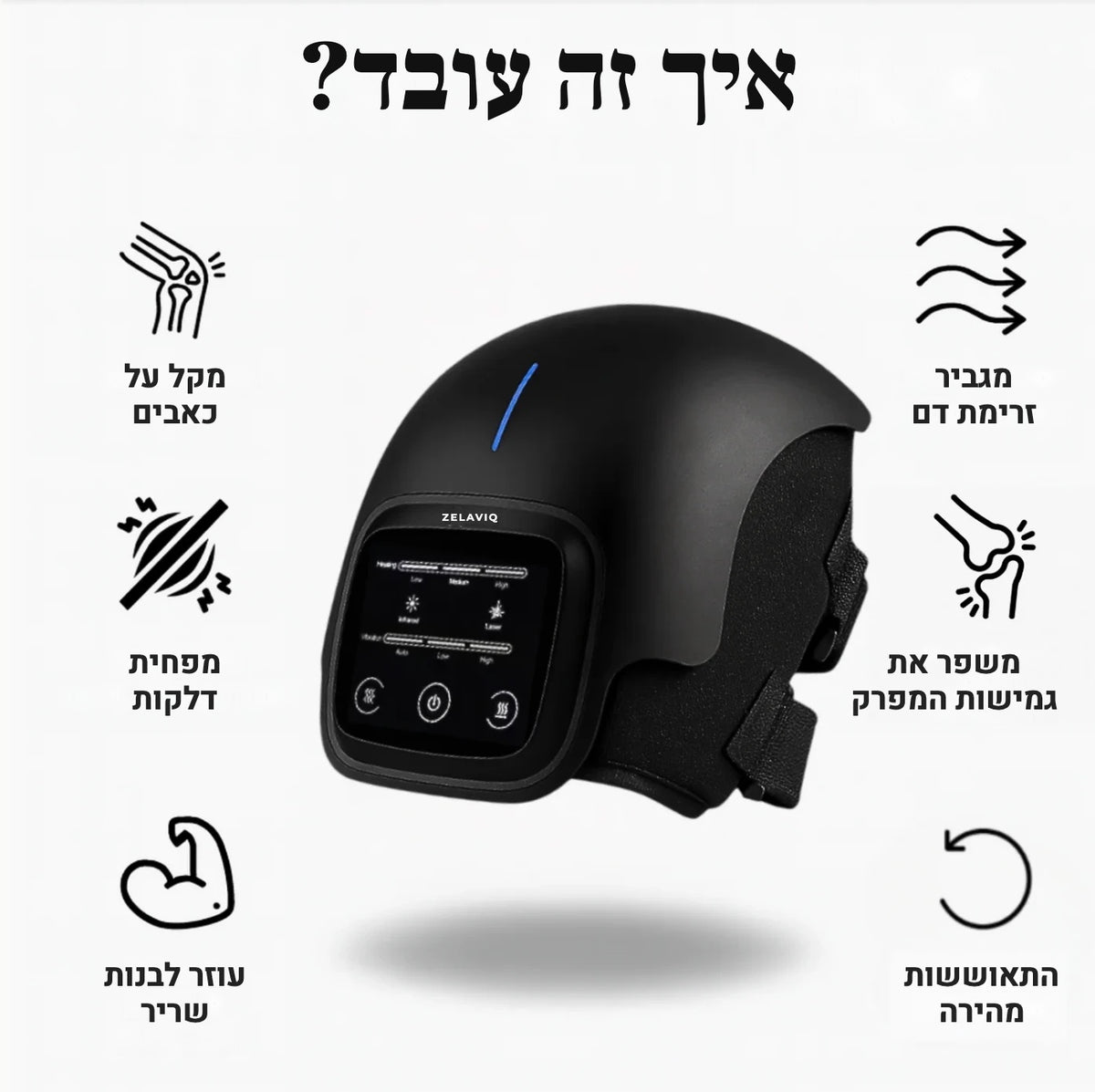 ™Zelaviq – מכשיר חימום ועיסוי אלחוטי לברכיים